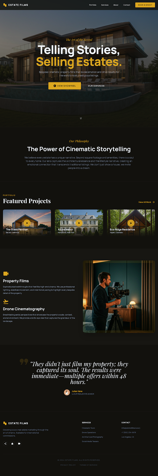 Cinematic Real Estate Videography